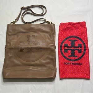 Tory Burch Tan Convertible Foldover Crossbody Bag